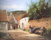 Chat village woman Camille Pissarro